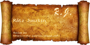 Rátz Jusztin névjegykártya